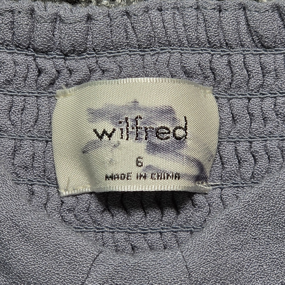 Aritzia Wilfred Mini Dress Womens 6 Lilac Puff Sleeve Sweetheart‎ Smocked - Picture 3 of 14